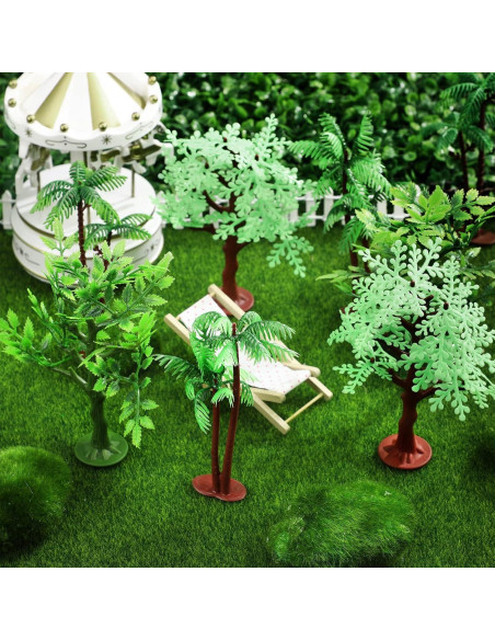 Janinka 24 Piezas Mini Árboles de Jungla Plástico 12-15 cm Janinka 24 Piezas Mini Árboles de Jungla Plástico 12-15 cm