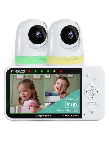 Monitor de Bebé Babysense Prisma 2 Cámaras HD 5" Luz Nocturna