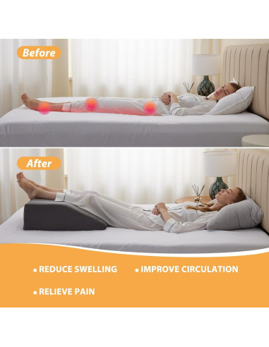 Cojín de Elevación de Piernas Bedluxe Espuma Viscoelástica 15 cm
