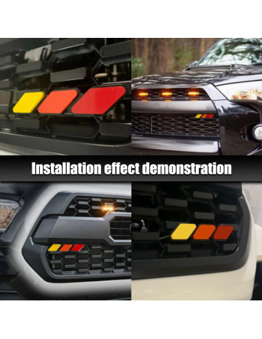Emblema de Parrilla Tricolor Jawmoy para Toyota 4Runner Tacoma