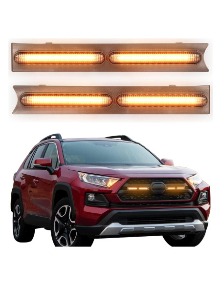 Luces de Parrilla LED CFDSDE para Toyota RAV4 2019-2024 Ámbar Luces de Parrilla LED CFDSDE para Toyota RAV4 2019-2024 Ámbar