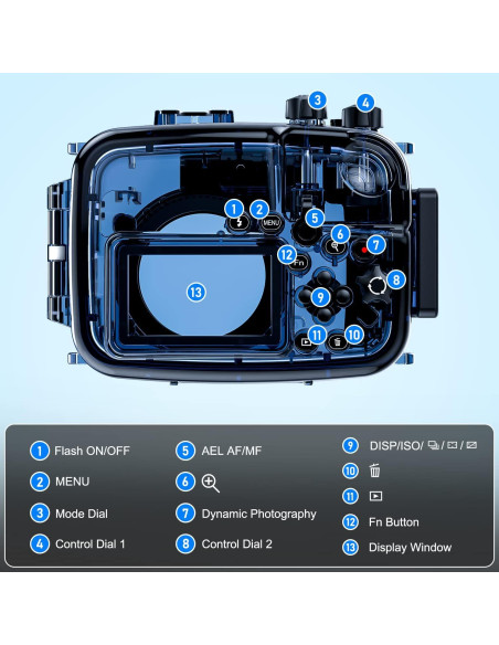 Carcasa impermeable Seafrogs para Sony A6000 A6300 A6500 40M Carcasa impermeable Seafrogs para Sony A6000 A6300 A6500 40M