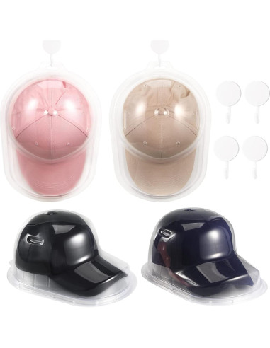 Exhibidor de Gorras de Béisbol Meisitai - 2 Juegos, Plástico Transparente
