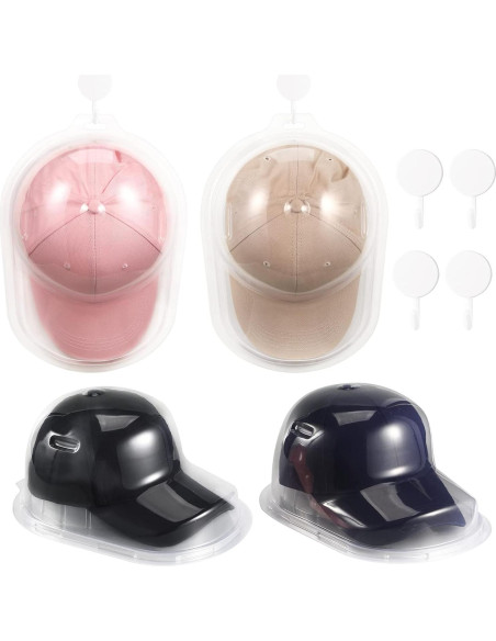 Exhibidor de Gorras de Béisbol Meisitai - 2 Juegos, Plástico Transparente Exhibidor de Gorras de Béisbol Meisitai - 2 Juegos, Plástico Transparente