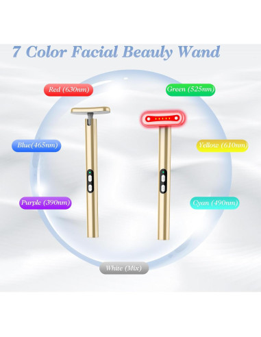 Masajeador Facial LED 7 Colores - Shenzhen Jingxin - Dorado