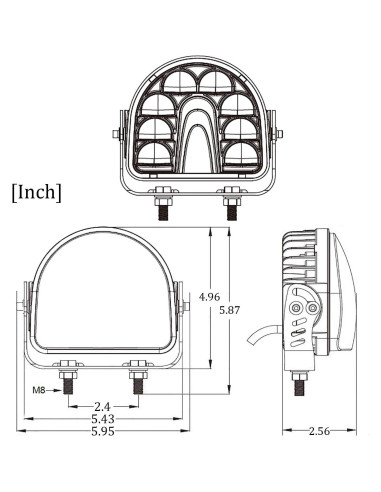 Lámpara de Seguridad LED Fuguang FG-7009D-20-B 20W Azul