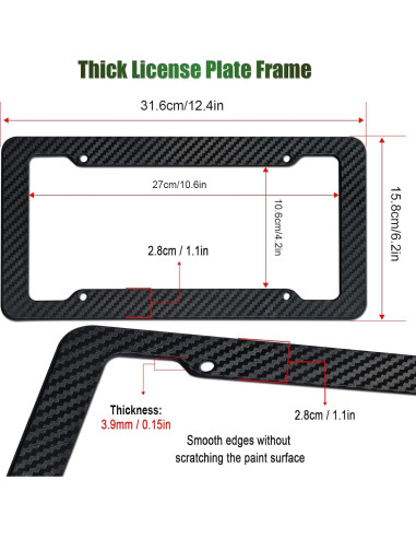 Marco de Placa de Licencia Fibra de Carbono FBJTDQ 2 Piezas