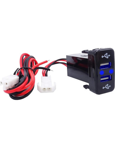 Cargador USB Doble Wsays 12V con Luz LED para Toyota