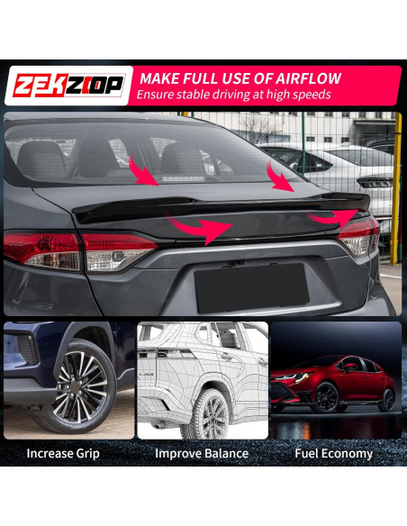 Alerón Trasero Zekzoop para Toyota Corolla 2020-2025 Negro Alerón Trasero Zekzoop para Toyota Corolla 2020-2025 Negro