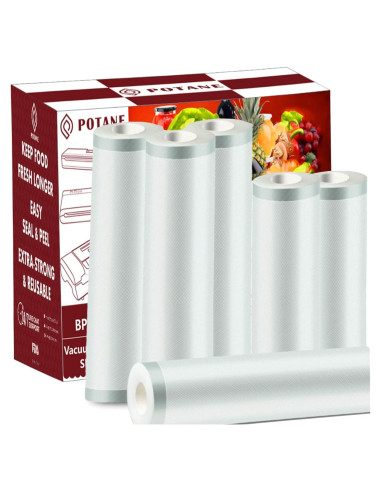 Paquete de 6 bolsas al vacío Potane 50,8x27,9 cm reutilizables