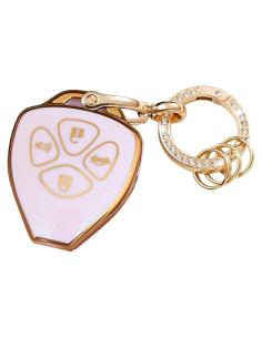Cubierta de Llavero Toyota TAPAYICA Rosa-Dorado 4 Botones