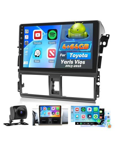 Estéreo de coche Roinvou 10.1" para Toyota Yaris 2013-2016