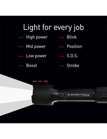 Linterna Recargable Ledlenser P5R Trabajo 480 Lúmenes IP68 Linterna Recargable Ledlenser P5R Trabajo 480 Lúmenes IP68