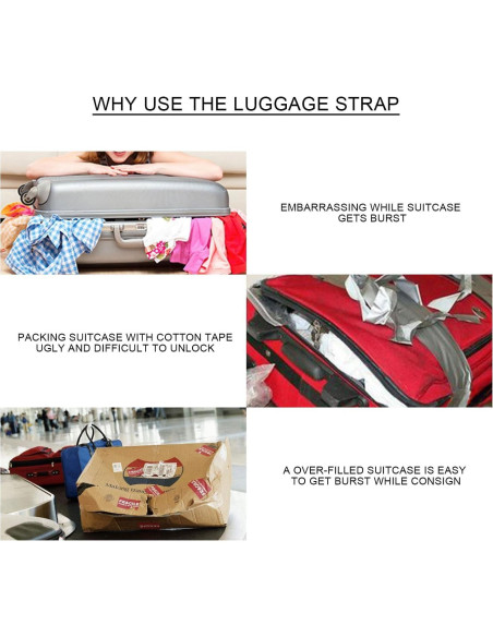 Correas de Equipaje Luxebell 4 Piezas 1.20-2.00m Alta Resistencia