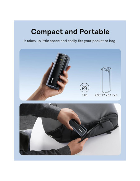 Banco de Poder Baseus 20800mAh 145W Cargador Portátil Negro Banco de Poder Baseus 20800mAh 145W Cargador Portátil Negro