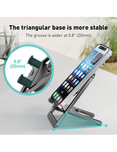 Soporte de Teléfono Ajustable de Aluminio DeskLogics Negro