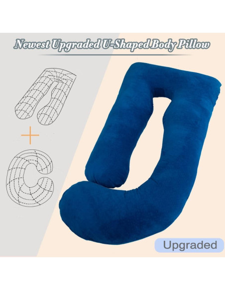 Almohada de Embarazo AMCATON 152 cm Azul Velour Almohada de Embarazo AMCATON 152 cm Azul Velour