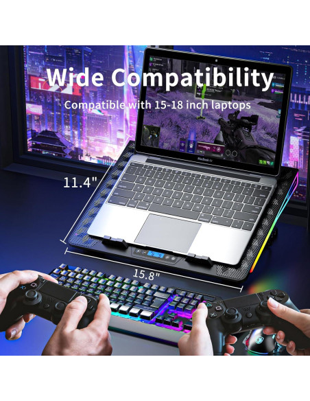 Base de Enfriamiento para Laptop KeiBn AA2-15 RGB 10-17.3" Base de Enfriamiento para Laptop KeiBn AA2-15 RGB 10-17.3"