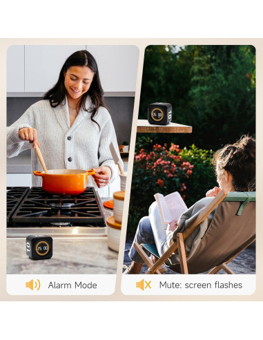 Temporizador Pomodoro Exlliy Negro con Sensor de Gravedad
