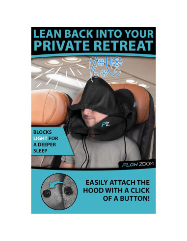 Almohada Inflable para el Cuello FLOWZOOM AIR L - Negro