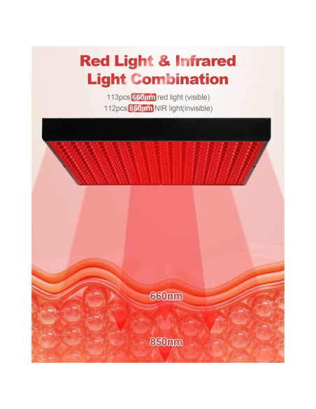 Lámpara de Terapia de Luz Roja Aoife F45W 225 LEDs 660nm 850nm Lámpara de Terapia de Luz Roja Aoife F45W 225 LEDs 660nm 850nm