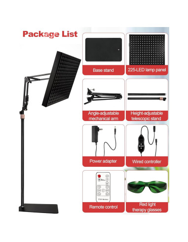 Lámpara de Terapia de Luz Roja Aoife F45W 225 LEDs 660nm 850nm