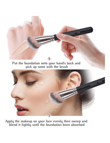 Brocha de Maquillaje Angulada ENERGY 170S - Multiusos y Vegana