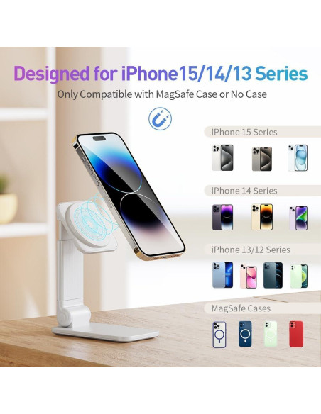 Soporte Magnético Plegable iWALK para iPhone 12-15 - Blanco Soporte Magnético Plegable iWALK para iPhone 12-15 - Blanco