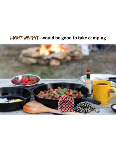 Kit de limpieza de hierro fundido Herda 4 piezas - Fregador y raspadores Kit de limpieza de hierro fundido Herda 4 piezas - Fregador y raspadores