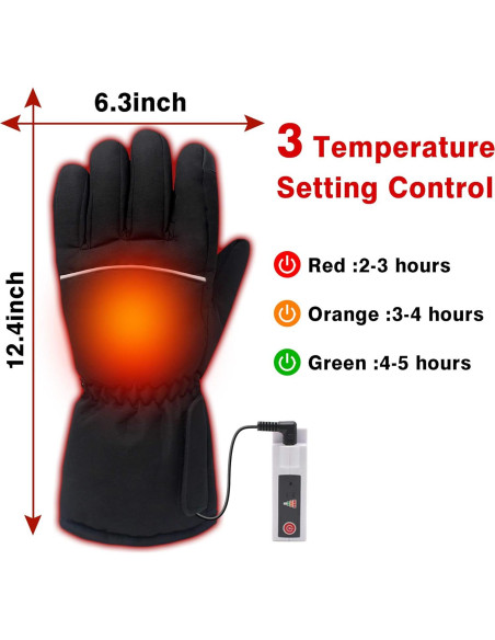 Guantes Calentados Eléctricos QILOVE Táctiles 3 Niveles Invierno Guantes Calentados Eléctricos QILOVE Táctiles 3 Niveles Invierno
