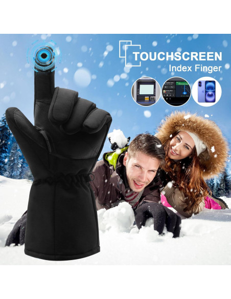 Guantes Calentados Eléctricos QILOVE Táctiles 3 Niveles Invierno Guantes Calentados Eléctricos QILOVE Táctiles 3 Niveles Invierno
