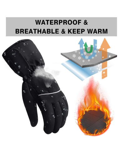 Guantes Calentados Eléctricos QILOVE Táctiles 3 Niveles Invierno