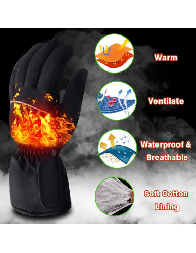 Guantes Calentados Eléctricos QILOVE Táctiles 3 Niveles Invierno
