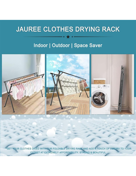 Perchero Plegable JAUREE de Acero Inoxidable 240 cm Negro Perchero Plegable JAUREE de Acero Inoxidable 240 cm Negro