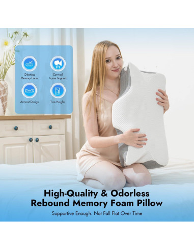 Cojín Cervical Anvo Espuma Viscoelástica 58x38 cm Blanco