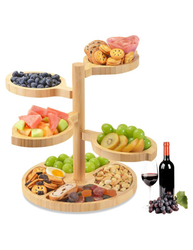 Tabla de Charcutería de Bambú 5-en-1 UTCG - 33 cm Rotativa
