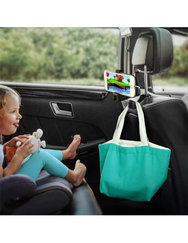 Gancho Oculto TOOVREN 2 en 1 para Auto con Soporte Teléfono