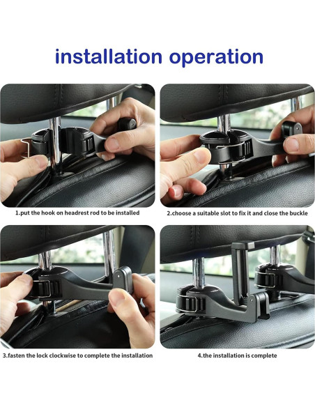Gancho Oculto TOOVREN 2 en 1 para Auto con Soporte Teléfono Gancho Oculto TOOVREN 2 en 1 para Auto con Soporte Teléfono