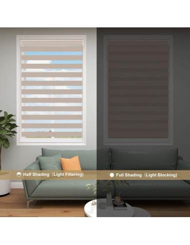 Persianas Zebra Blackout Changshade Personalizadas Beige