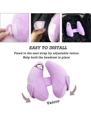 Almohada de viaje ajustable StoHua para bebé - Morado