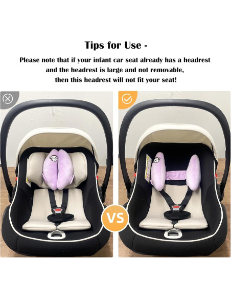 Almohada de viaje ajustable StoHua para bebé - Morado Almohada de viaje ajustable StoHua para bebé - Morado