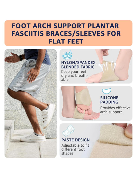 Soportes de Arco HiRui para Alivio de Fascitis Plantar - Beige Soportes de Arco HiRui para Alivio de Fascitis Plantar - Beige