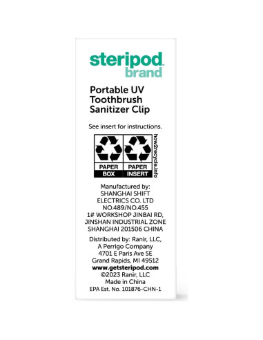 Clip Desinfectante UV Steripod Portátil Perla - 1 Unidad