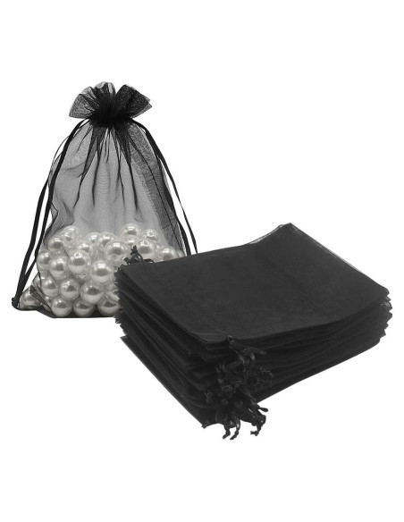 Bolsas de Organza Negra HRX 5x7" (100pcs) para Regalos Bolsas de Organza Negra HRX 5x7" (100pcs) para Regalos