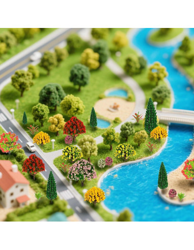 62 Piezas Árboles Miniatura Tewloss para Dioramas y Manualidades