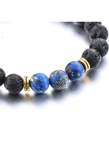 Pulsera de Lava Volcánica Mystiqs con Difusor de Aceite 15-18 cm