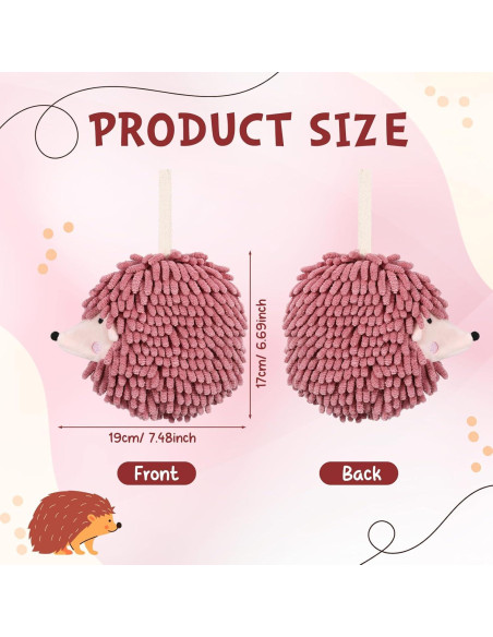 Paquete de 6 Toallas de Mano Chenille Estilo Erizo HunnmingRe Paquete de 6 Toallas de Mano Chenille Estilo Erizo HunnmingRe