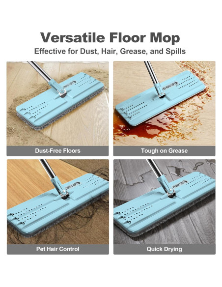 Mop Plano JOYMOOP 127 cm con Cabezal de 33 cm Microfibra Aqua Mop Plano JOYMOOP 127 cm con Cabezal de 33 cm Microfibra Aqua
