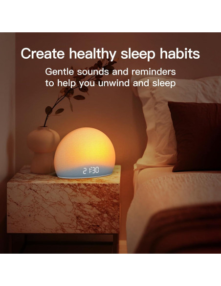 Reloj Despertador HOUSBAY TS9 con Sonido Blanco y Luz Azul