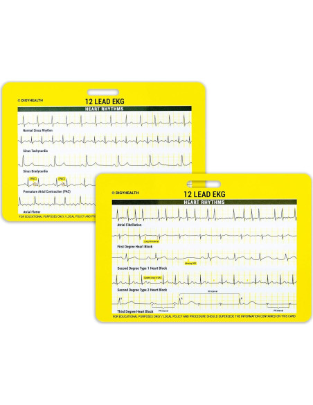 Juego de 5 Tarjetas EKG Silver Maple Leaf para Enfermeras Juego de 5 Tarjetas EKG Silver Maple Leaf para Enfermeras